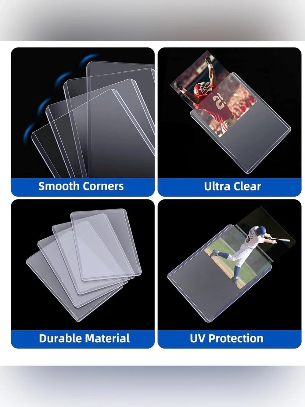 Baseball Cards Protectors for Sports Football Game Cards. 400 total 001